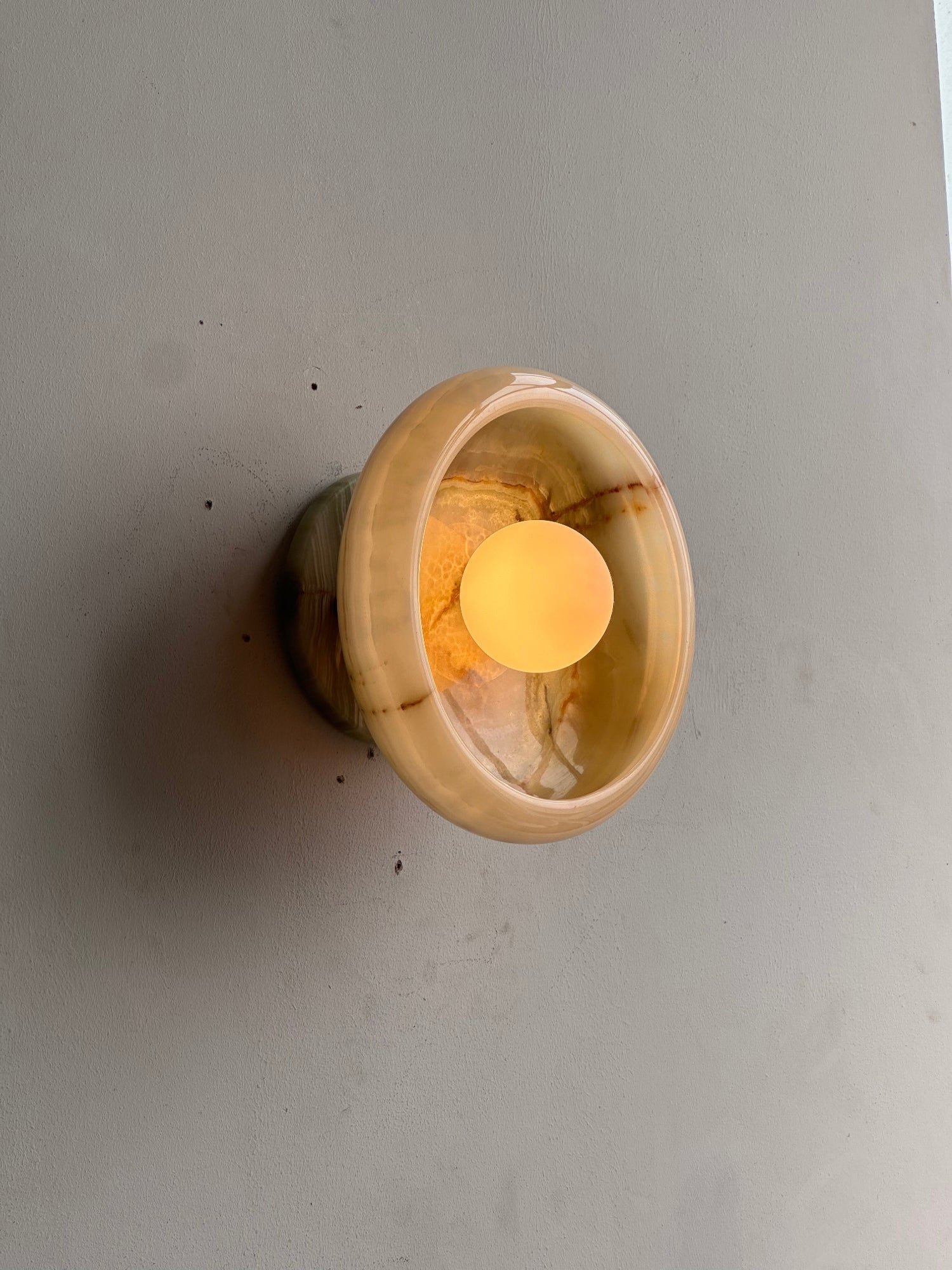 Piedra Modern Minimalist Marble Glass Wall Lamp - Lamp Copper