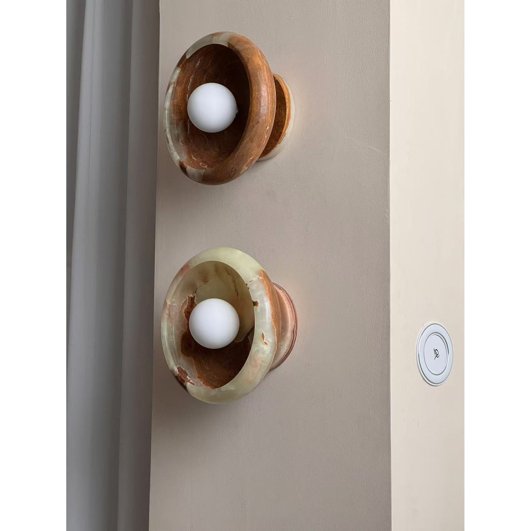 Piedra Modern Minimalist Marble Glass Wall Lamp - Lamp Copper