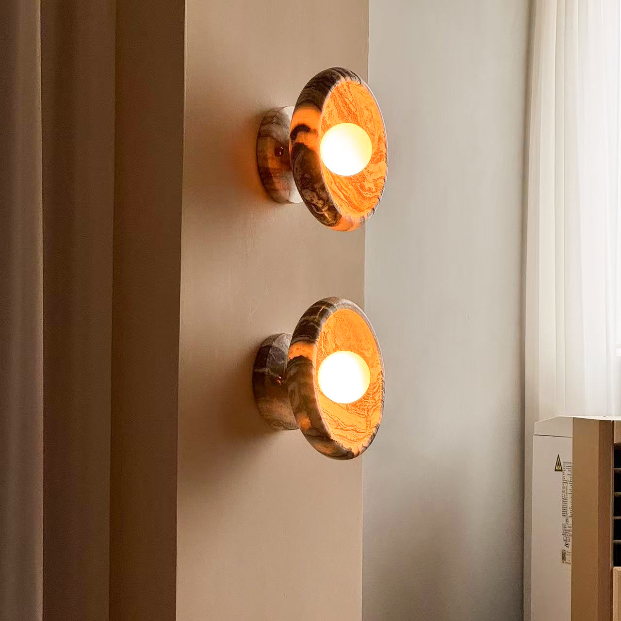 Piedra Modern Minimalist Marble Glass Wall Lamp - Lamp Copper