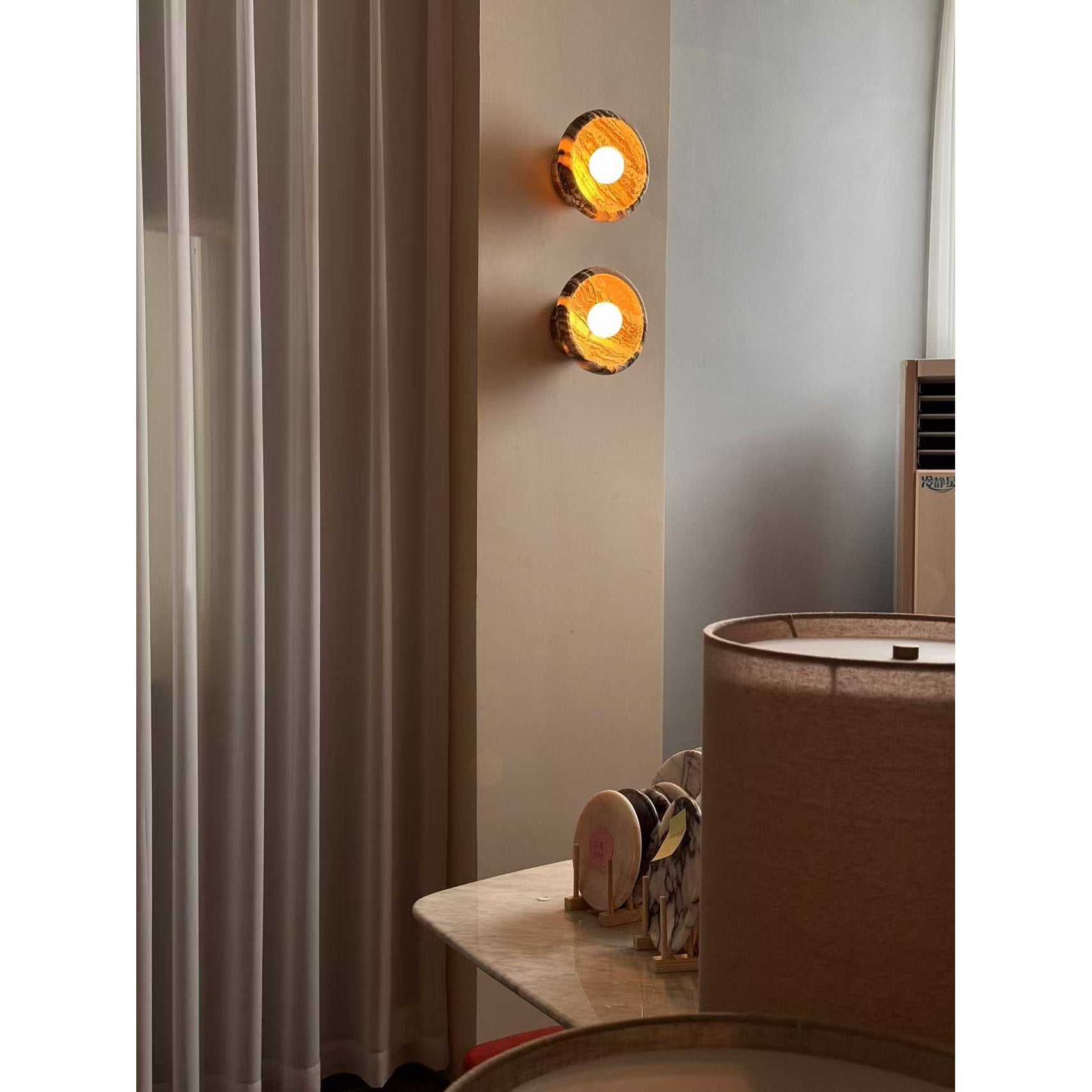 Piedra Modern Minimalist Marble Glass Wall Lamp - Lamp Copper