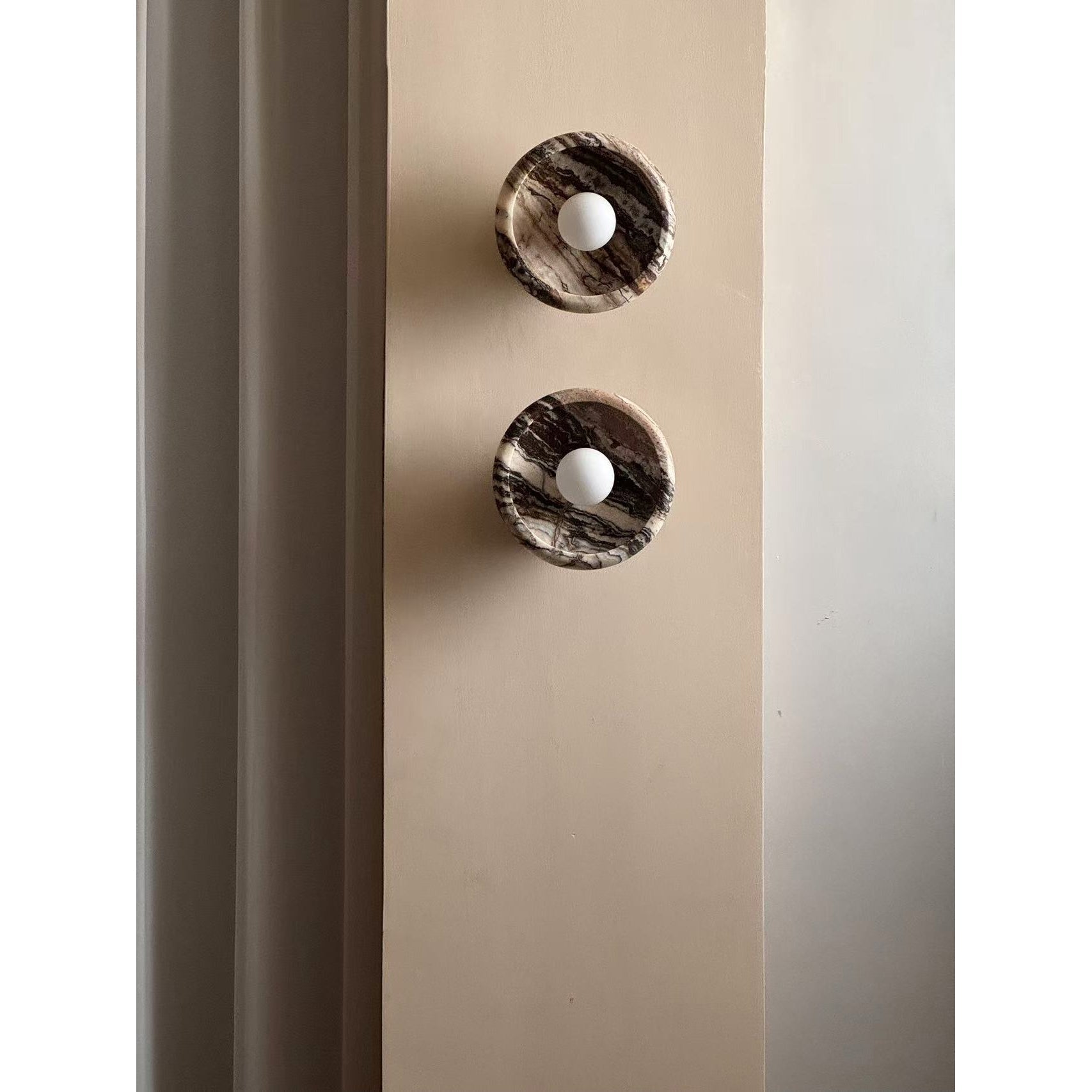 Piedra Modern Minimalist Marble Glass Wall Lamp - Lamp Copper