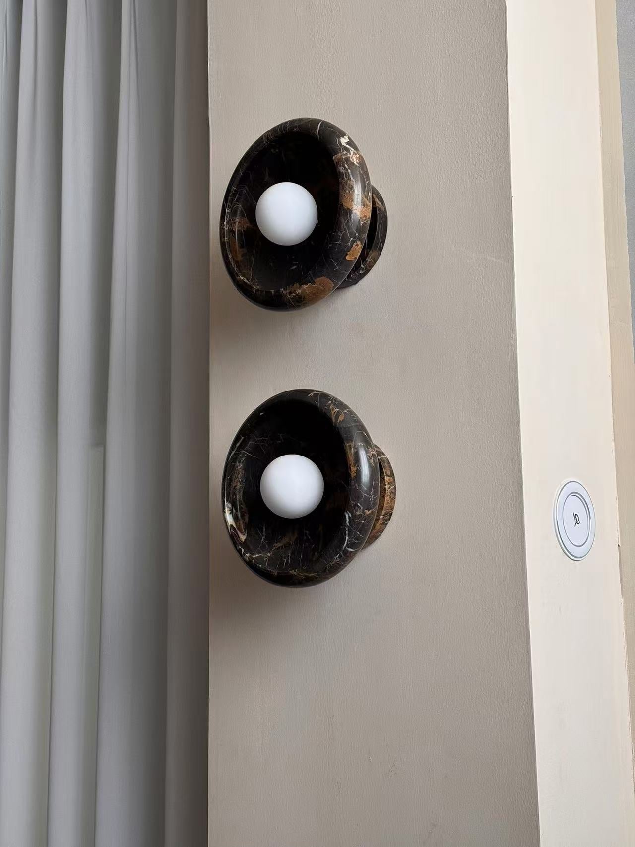 Piedra Modern Minimalist Marble Glass Wall Lamp - Lamp Copper