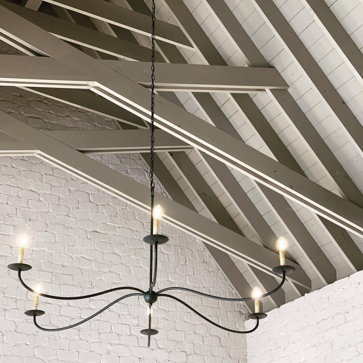 Silva Lampadario ad Arco Stile Candela Rustico