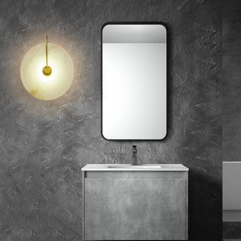 Arisha Moderno LED Applique Marmo Artificiale Metallo Oro/Nero Rotonda Comodino/Soggiorno/Camera da Letto