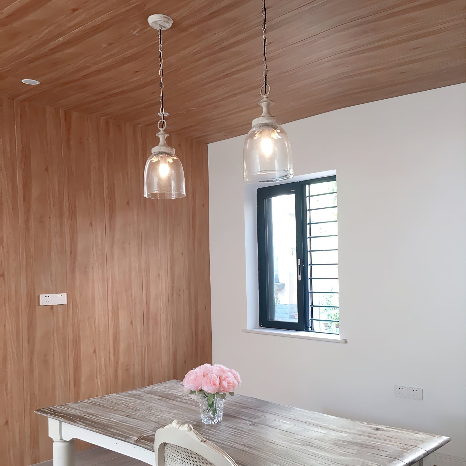 Nyrinaris Vintage Premium Metal Glass Pendant Lamp - Lamp Copper