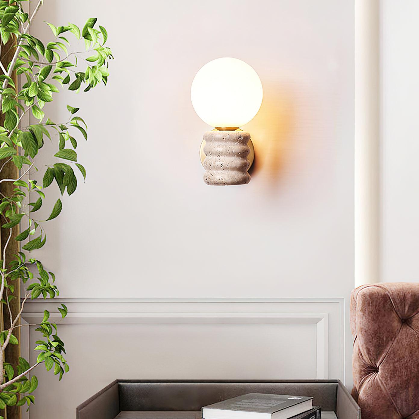 Calenne Wall Lamp Travertine - Letslighting