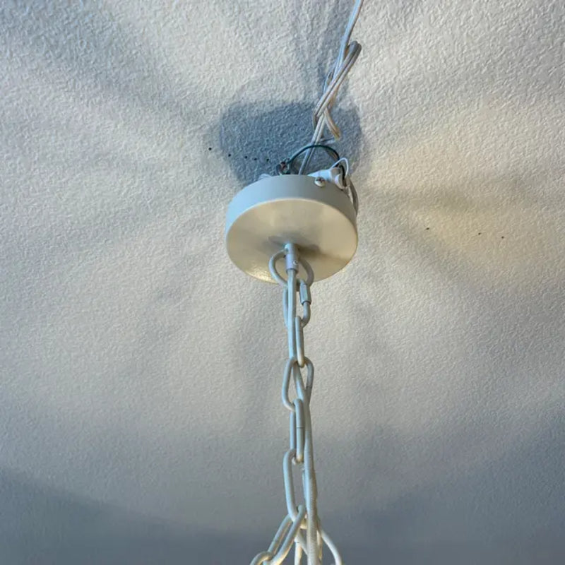Valentina Lampada a Sospensione LED di Design Vintage in Metallo Crema per Soggiorno/Sala da Pranzo