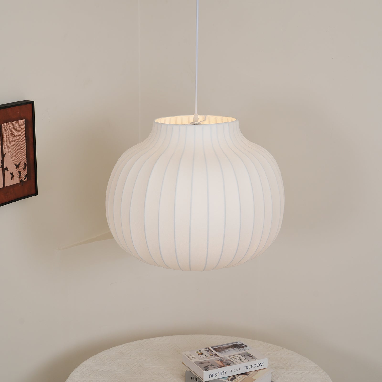 Lumina Silk Ribbed Pendant Light - Blowlighting