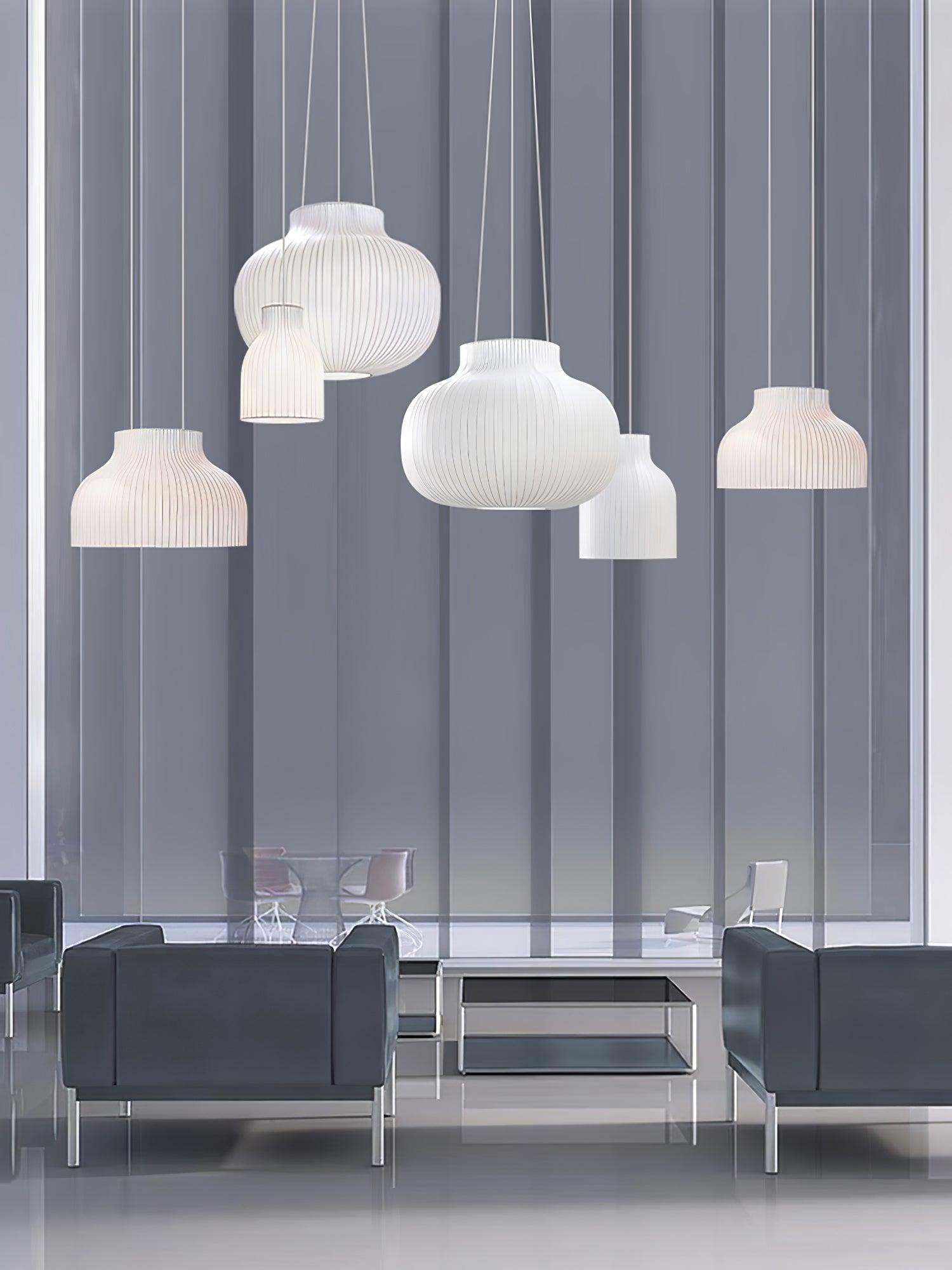 Lumina Silk Ribbed Pendant Light - Blowlighting