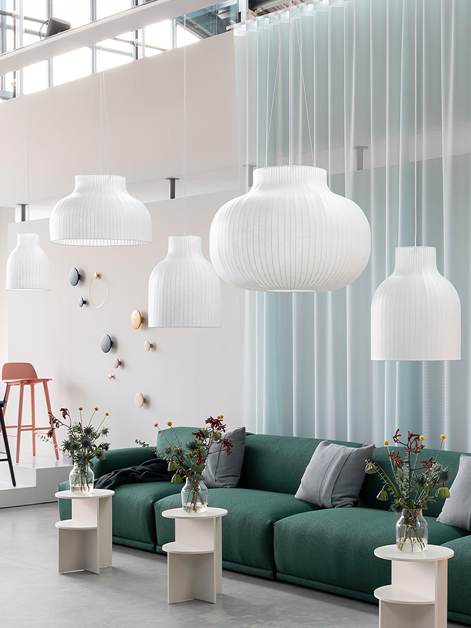 Lumina Silk Ribbed Pendant Light - Blowlighting