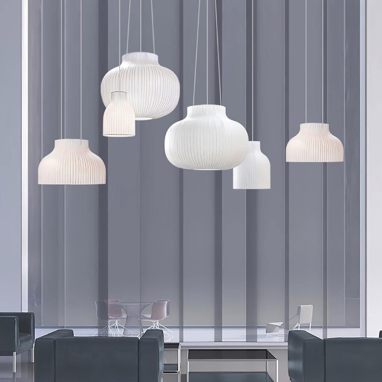 Lumina Silk Ribbed Pendant Light - Blowlighting
