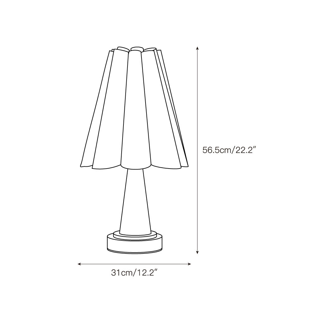 Shadon Marble Pleated Table Lamp - Lamp Copper
