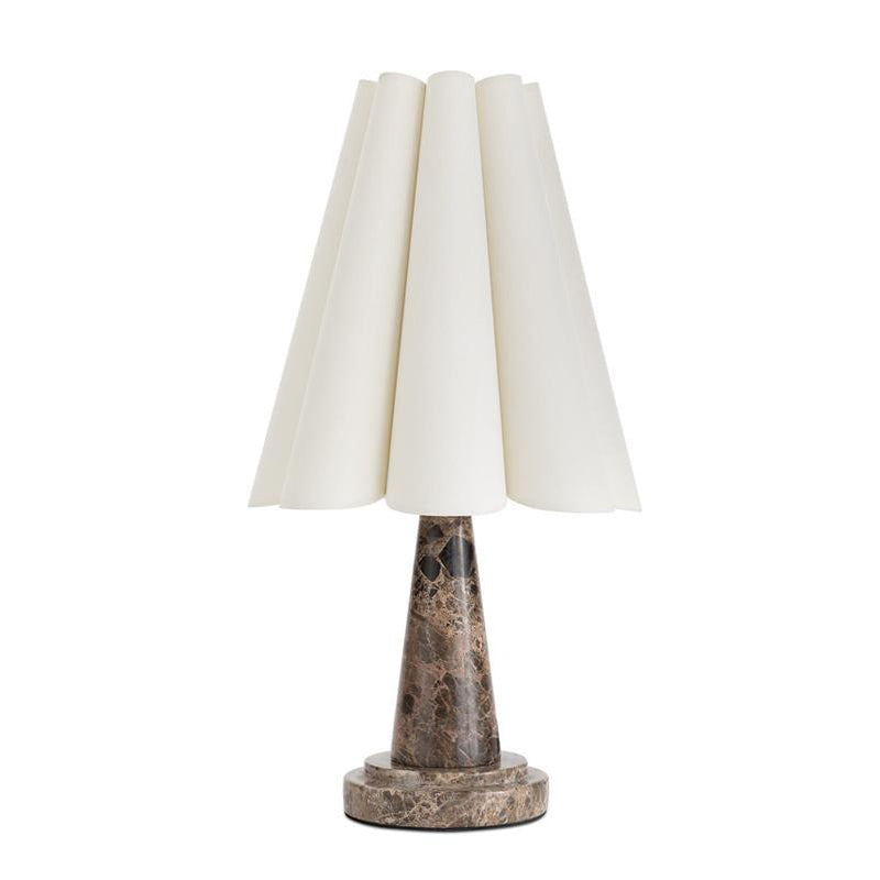 Shadon Marble Pleated Table Lamp - Lamp Copper