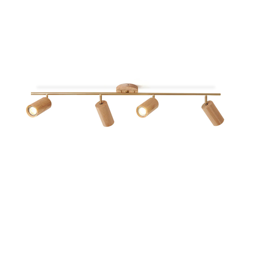 Aim Lampada da Soffitto con Faretto in Legno Lungo per Soggiorno