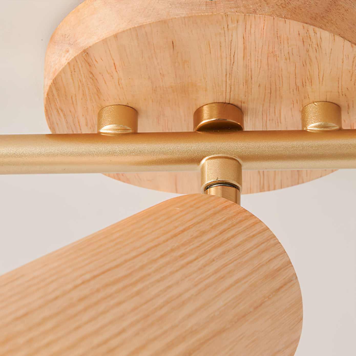 Aim Lampada da Soffitto con Faretto in Legno Lungo per Soggiorno