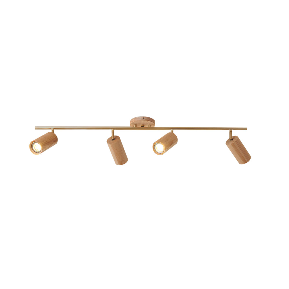 Aim Lampada da Soffitto con Faretto in Legno Lungo per Soggiorno