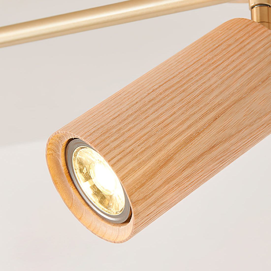Aim Lampada da Soffitto con Faretto in Legno Lungo per Soggiorno