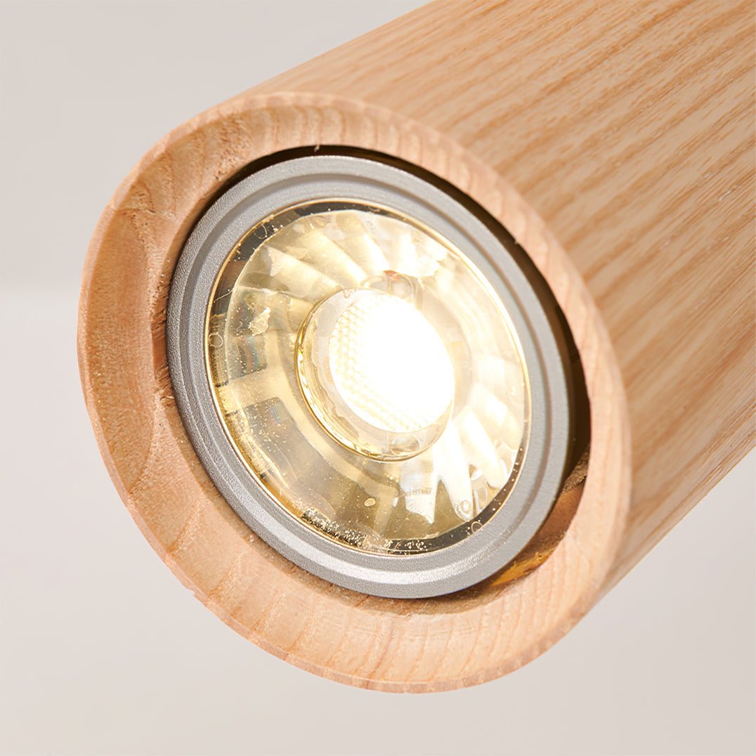 Aim Lampada da Soffitto con Faretto in Legno Lungo per Soggiorno