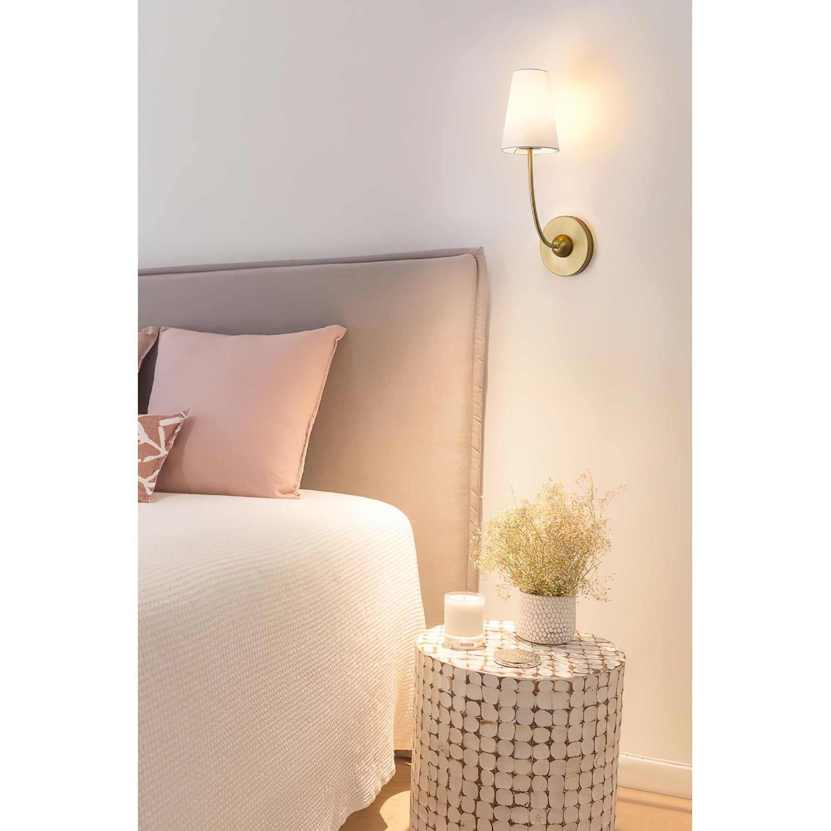 Aldoren Vintage Modern Minimalist Brass Fabric Wall Lamp - Lamp Copper