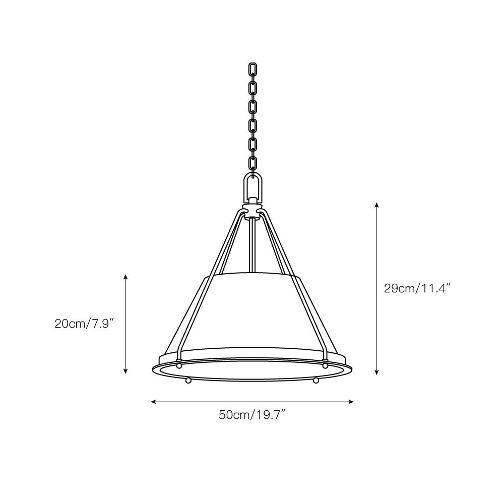 Umira Vintage Industrial Fabric Pendant Light - Lamp Copper
