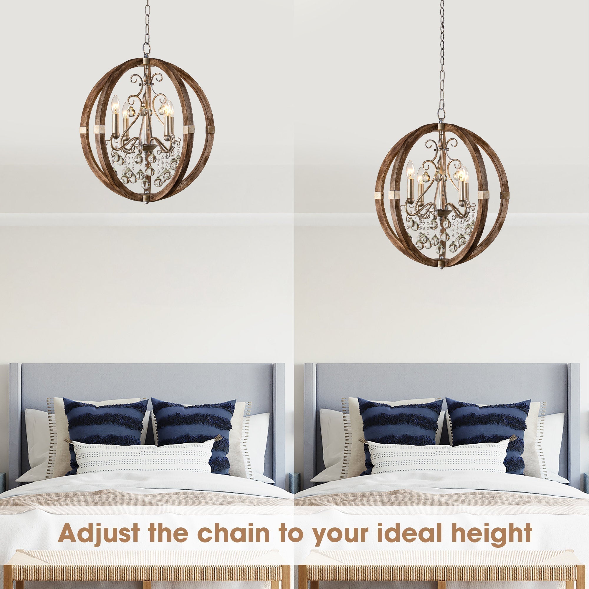 Oltheyra Premium Elegance Wooden Metal Pendant Lamp - Lamp Copper
