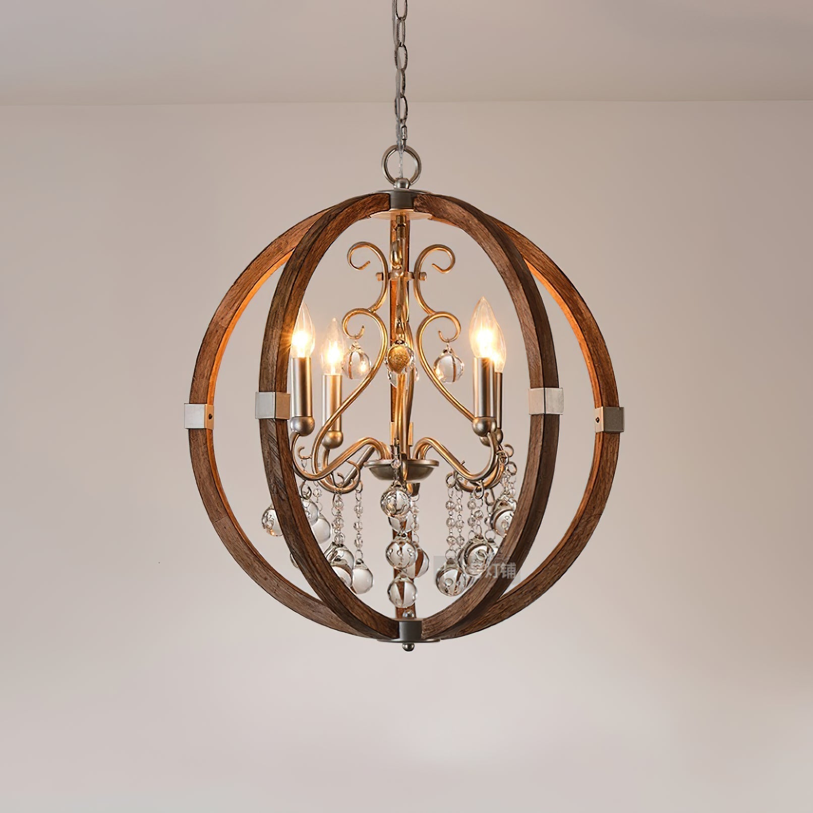Oltheyra Premium Elegance Wooden Metal Pendant Lamp - Lamp Copper