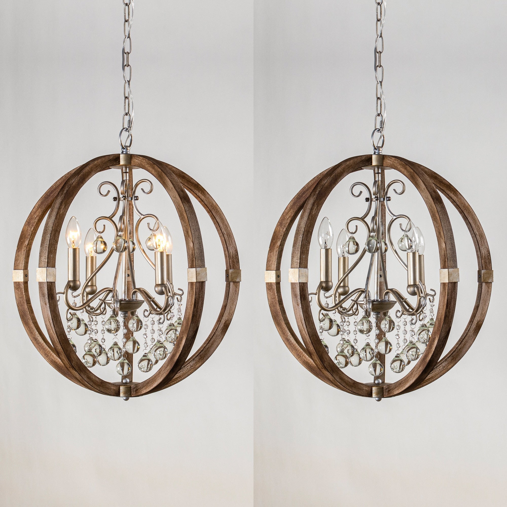 Oltheyra Premium Elegance Wooden Metal Pendant Lamp - Lamp Copper