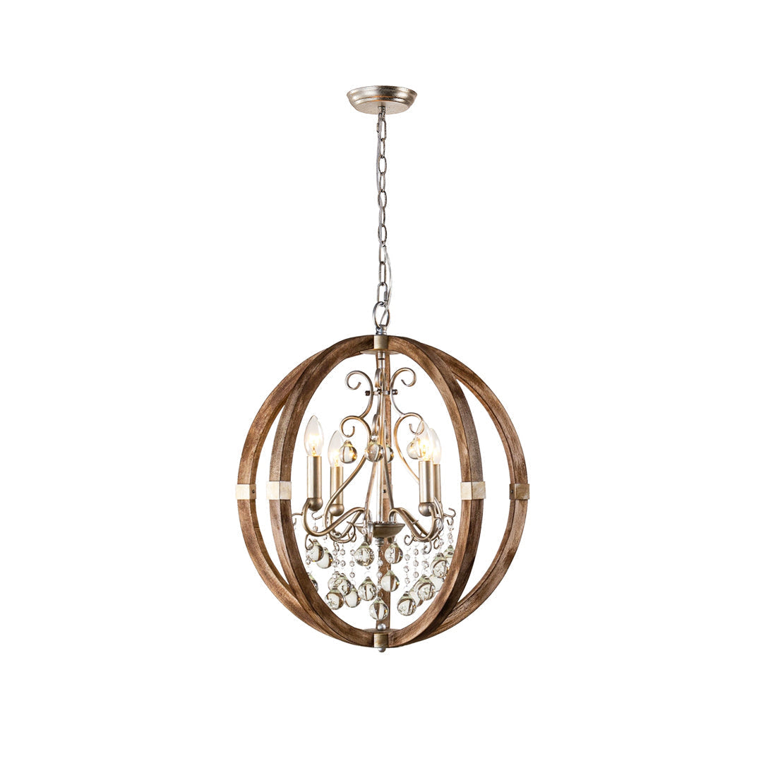 Oltheyra Premium Elegance Wooden Metal Pendant Lamp - Lamp Copper