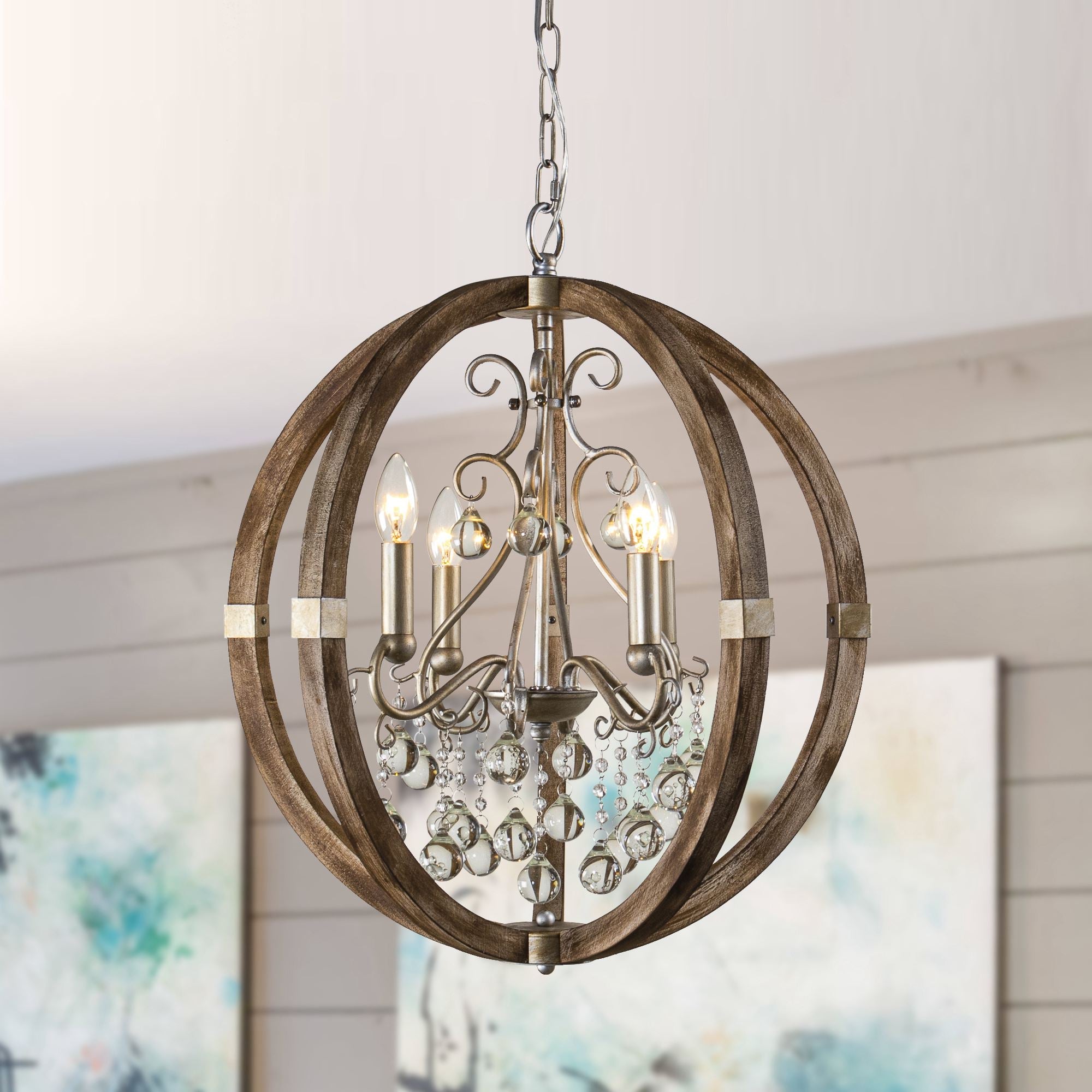 Oltheyra Premium Elegance Wooden Metal Pendant Lamp - Lamp Copper