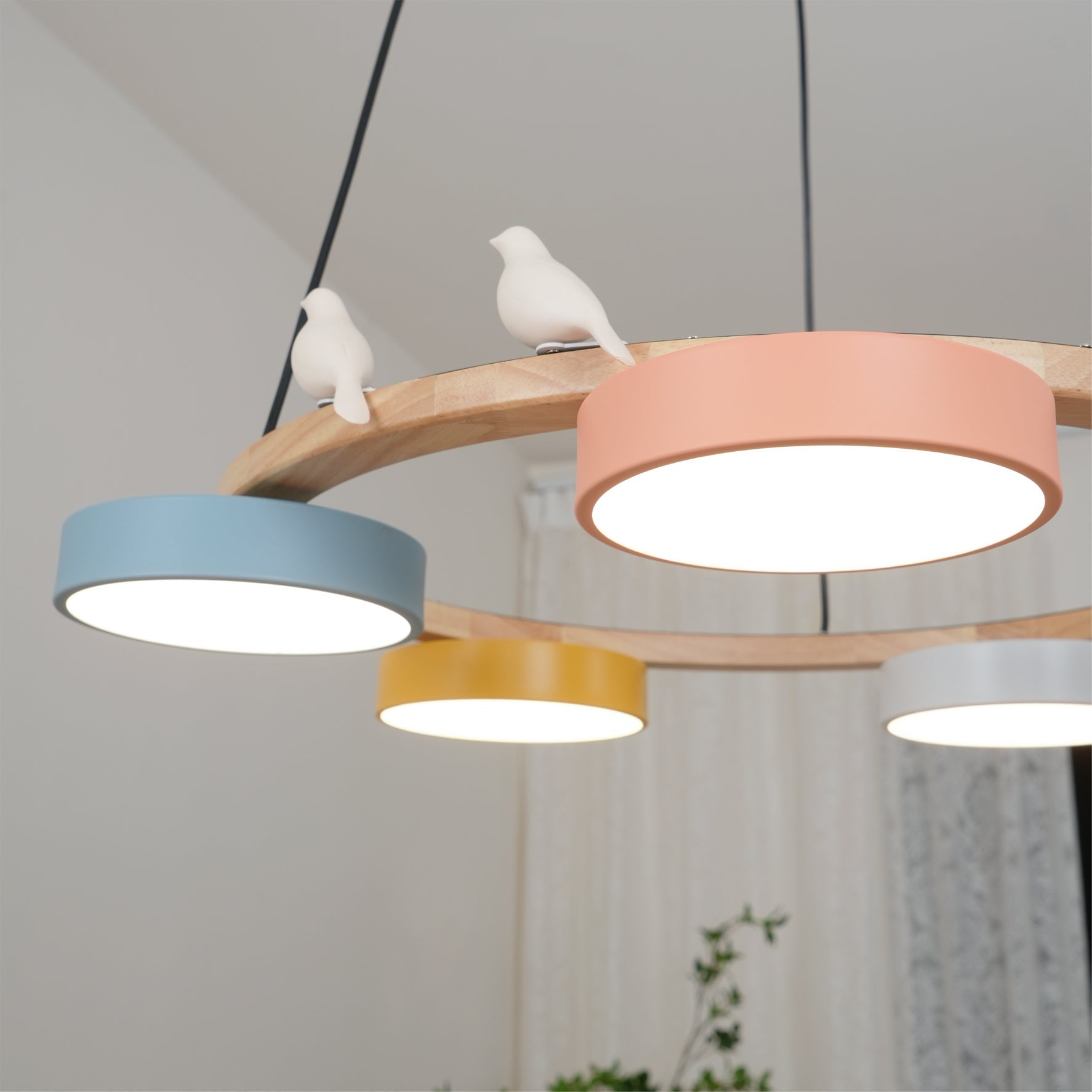 Muto Lampadario Rotondo con Uccelli