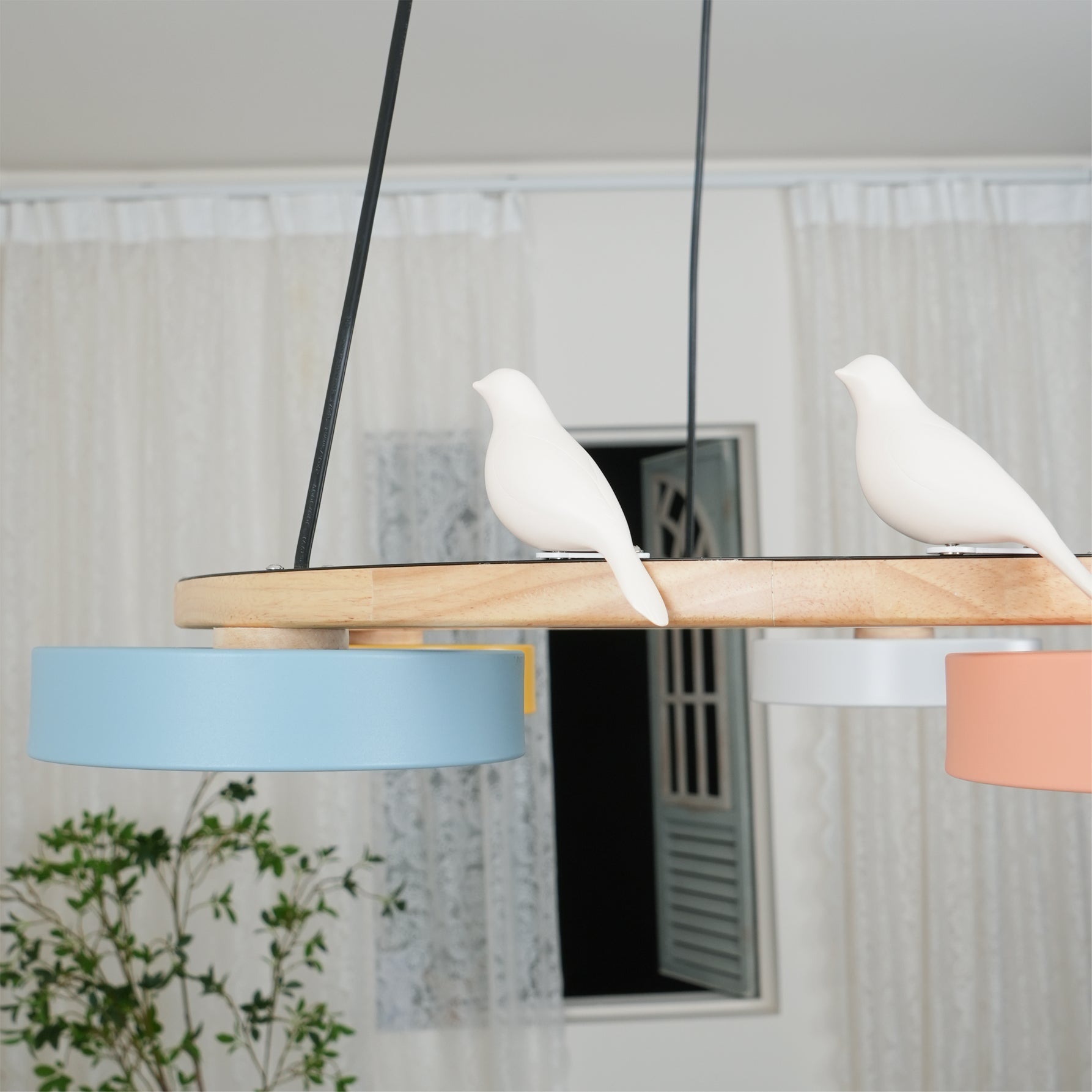 Muto Lampadario Rotondo con Uccelli