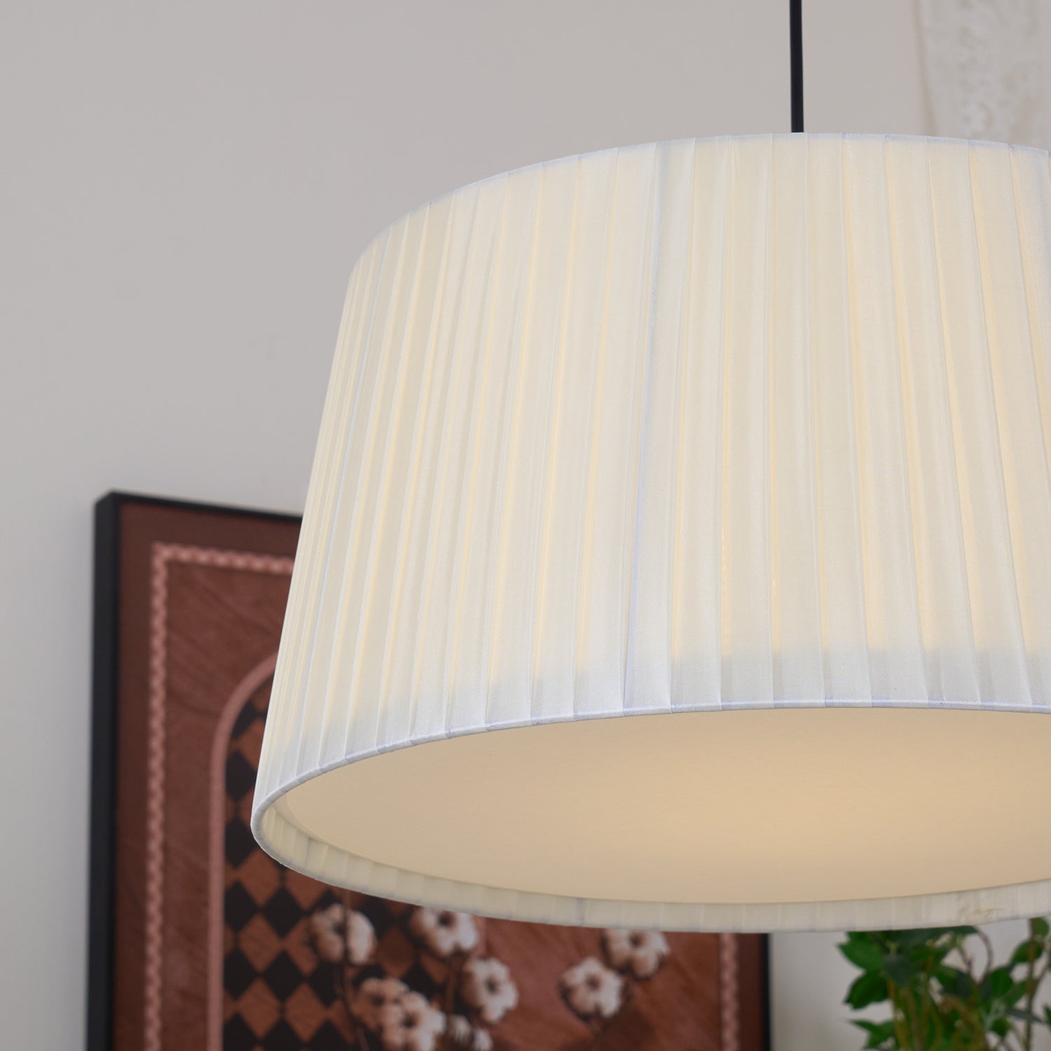 Pendant Light Pleated Fabric Drum - Letslighting