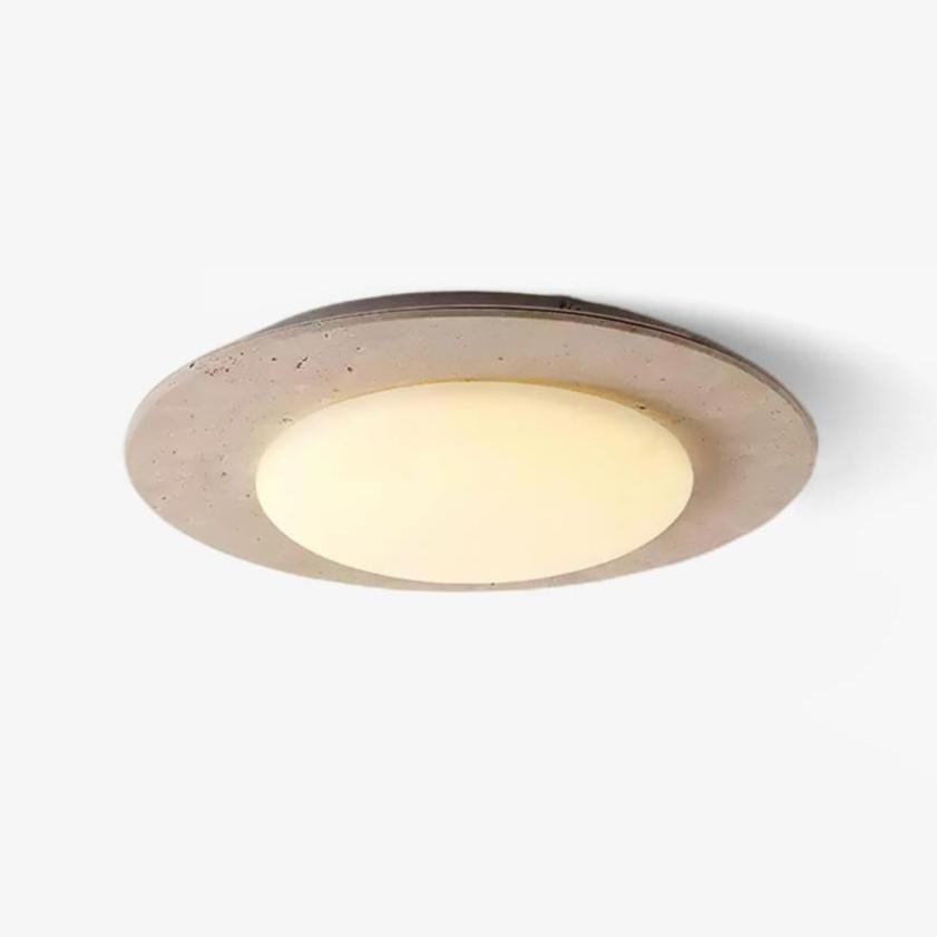 Arsoror Flush-Mount Travertine Ceiling Light - Neutralighting