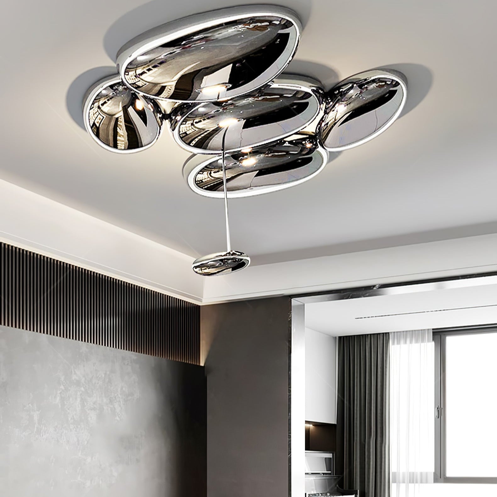Valentina Lampada da Soffitto Contemporanea Skydro Grigio Fumo