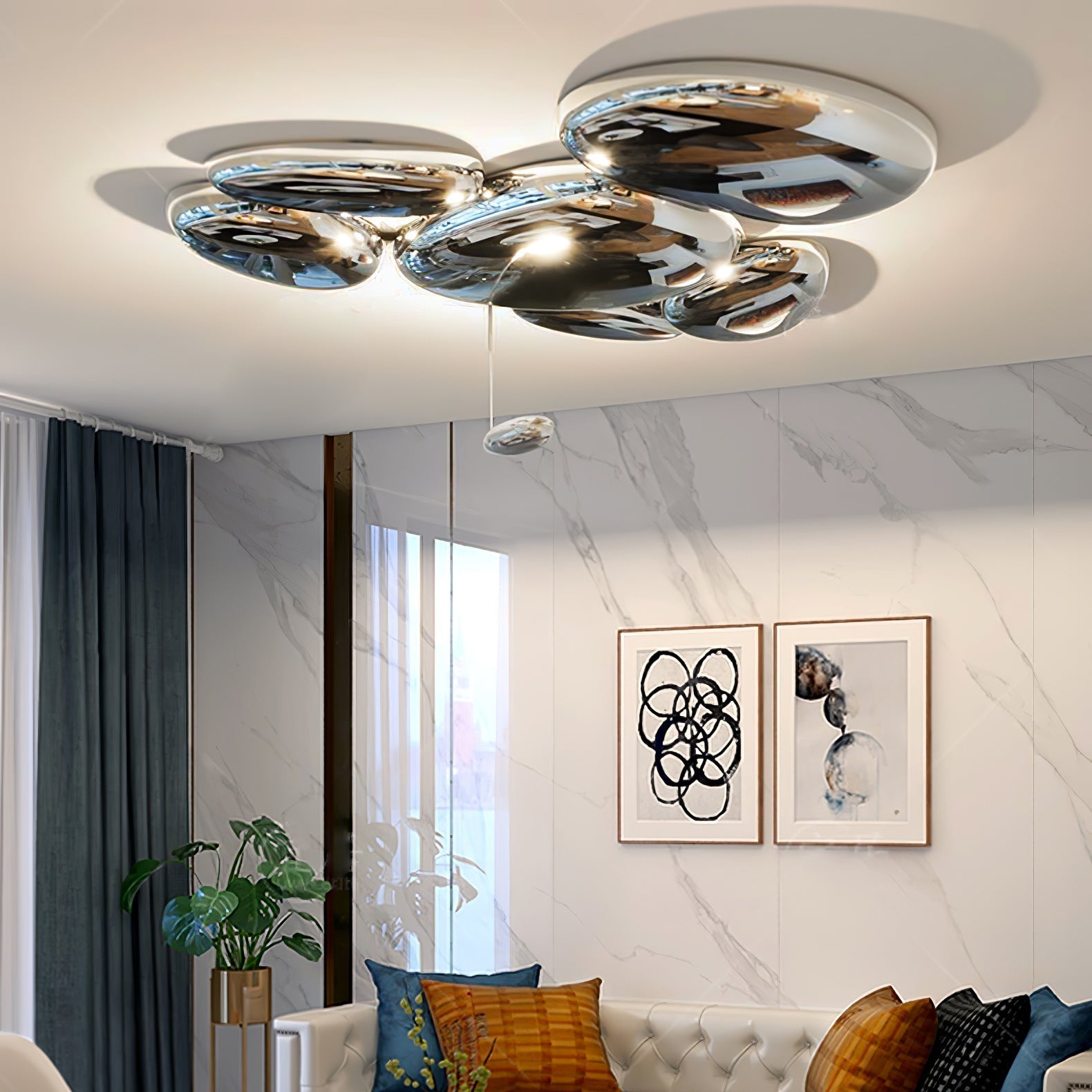 Valentina Lampada da Soffitto Contemporanea Skydro Grigio Fumo