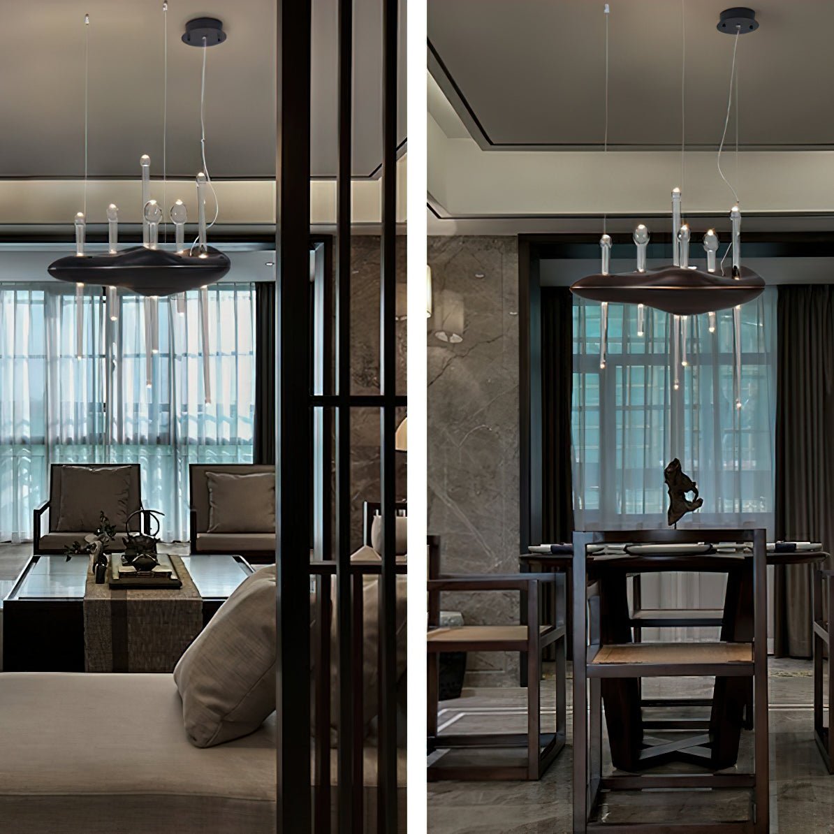 Umare Whimsical Oak Glass Pendant Light - Blowlighting