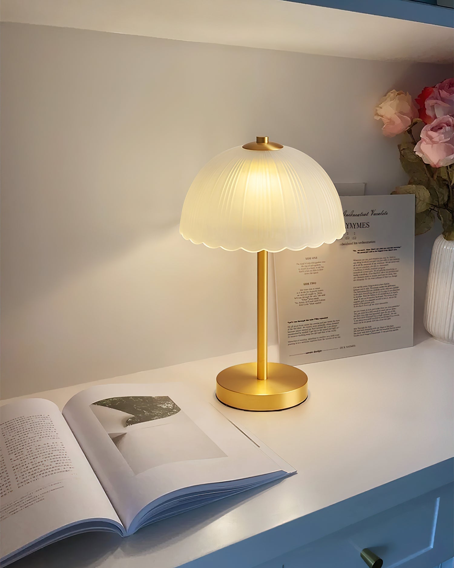 Small Umbrella Table Lamp - Lamp Copper