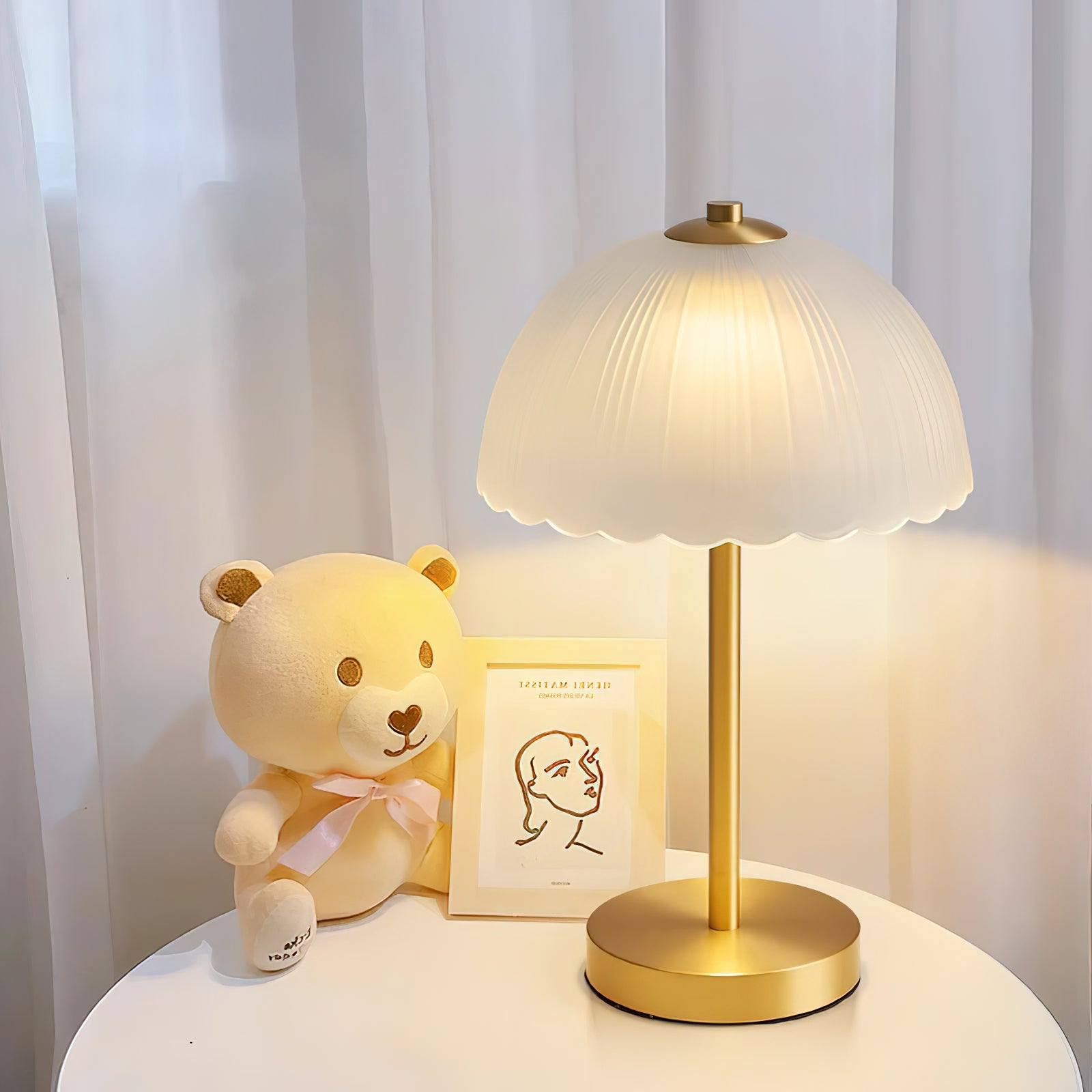Small Umbrella Table Lamp - Lamp Copper