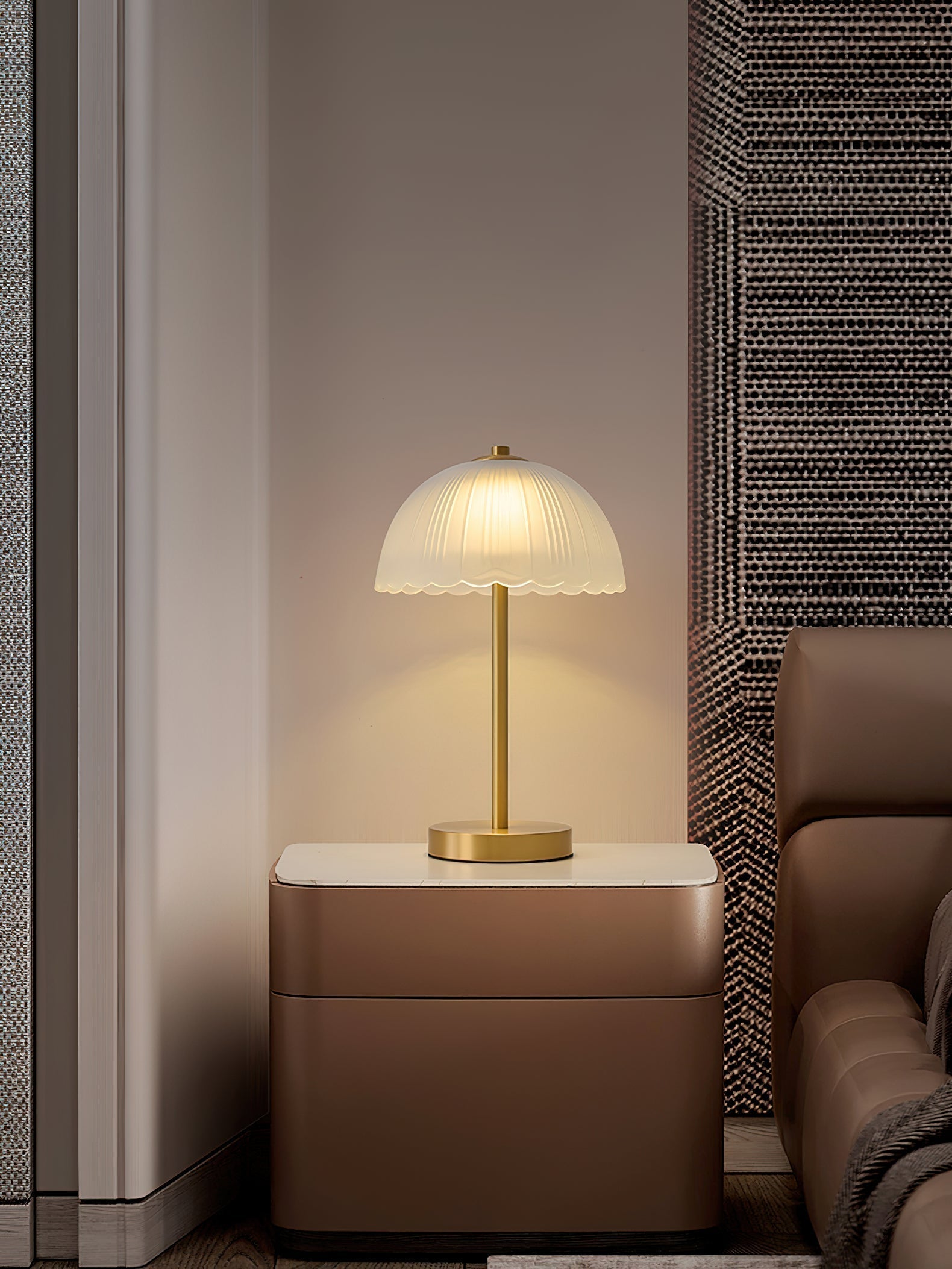 Small Umbrella Table Lamp - Lamp Copper