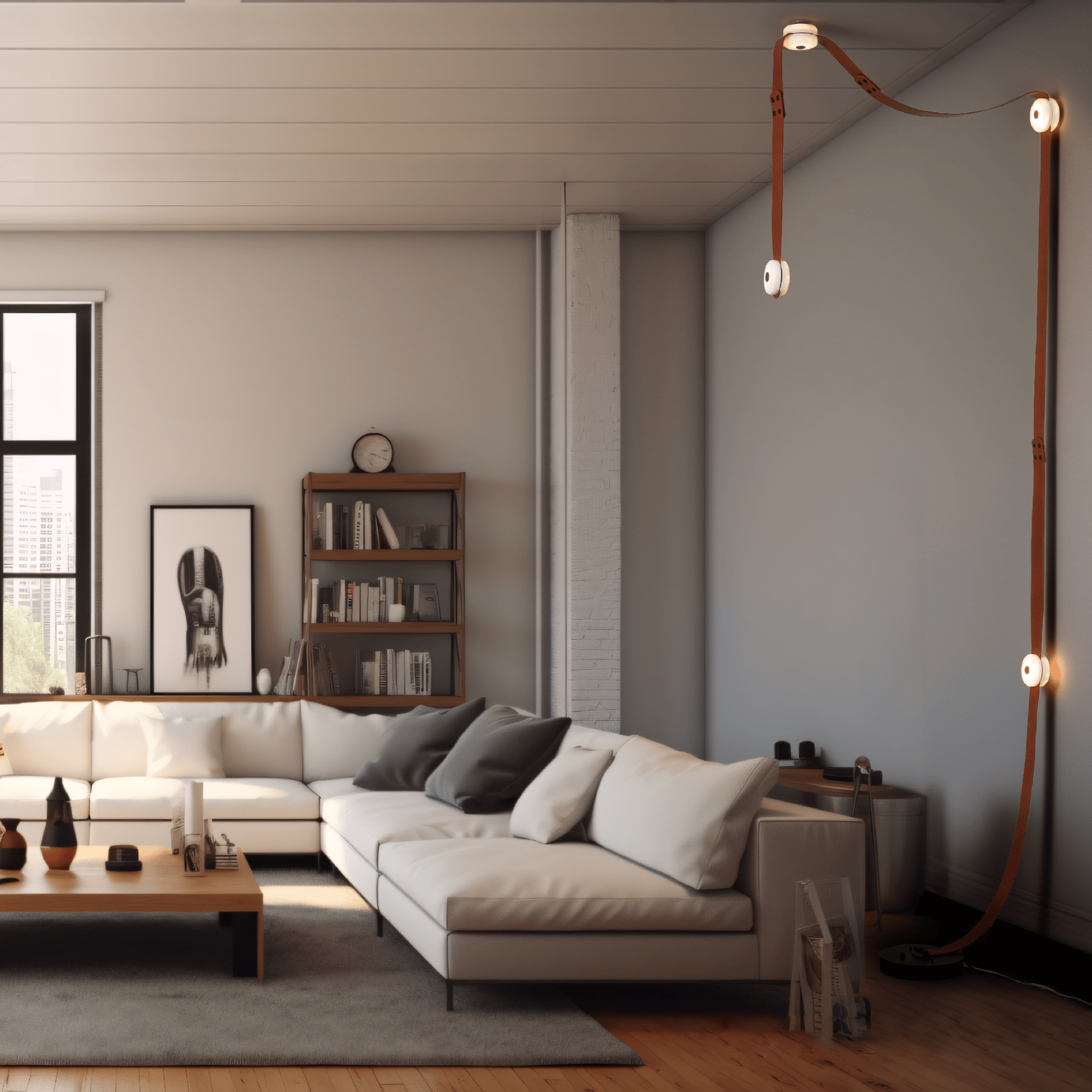 Snaps LED Floor-to-Ceiling Lamp - Lamp Copper