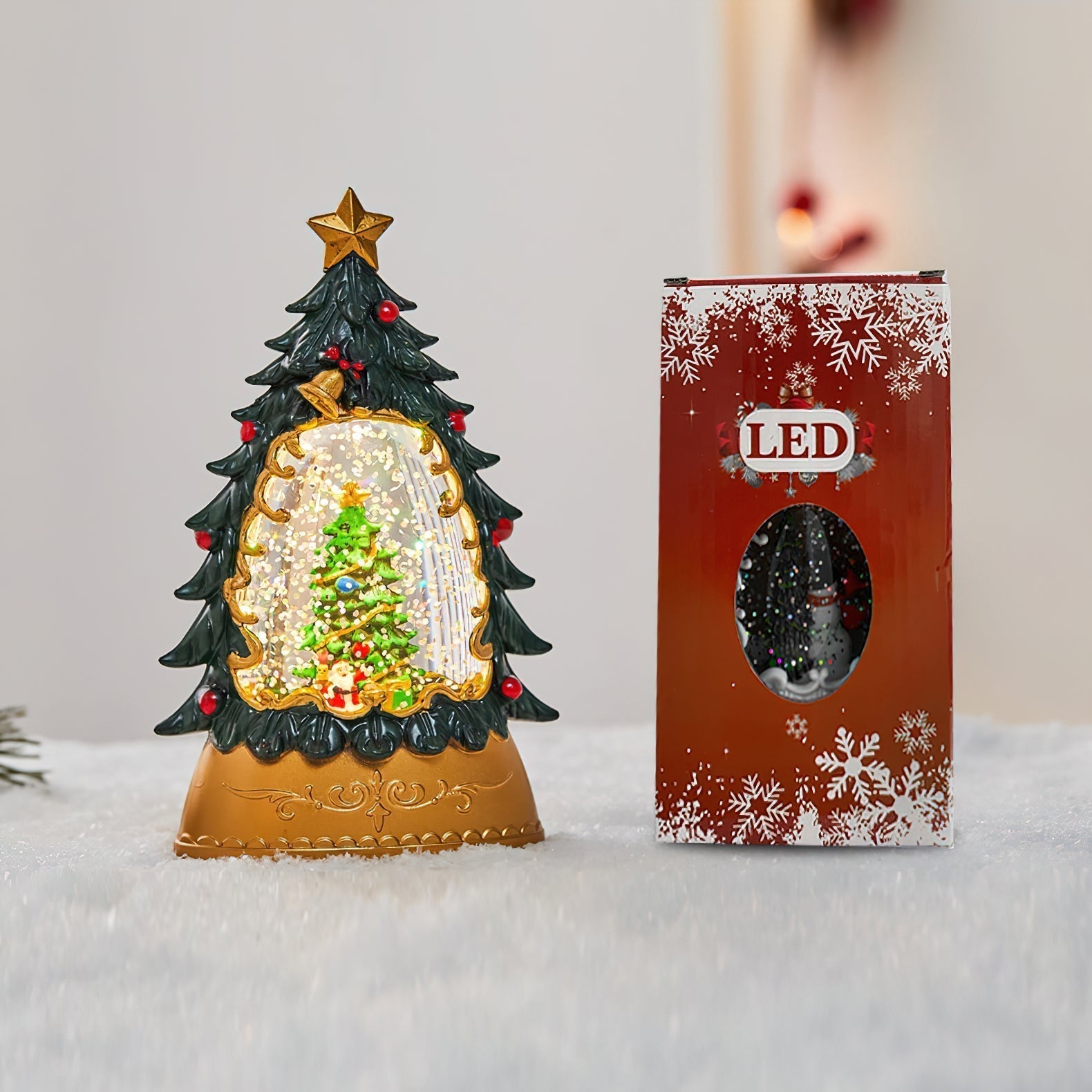 Snow Globe Table Lamp (built-in battery) - Lamp Copper
