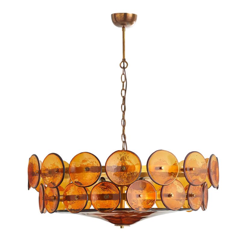 Aurora Chandelier Murano Glass Disc Vintage - Blowlighting
