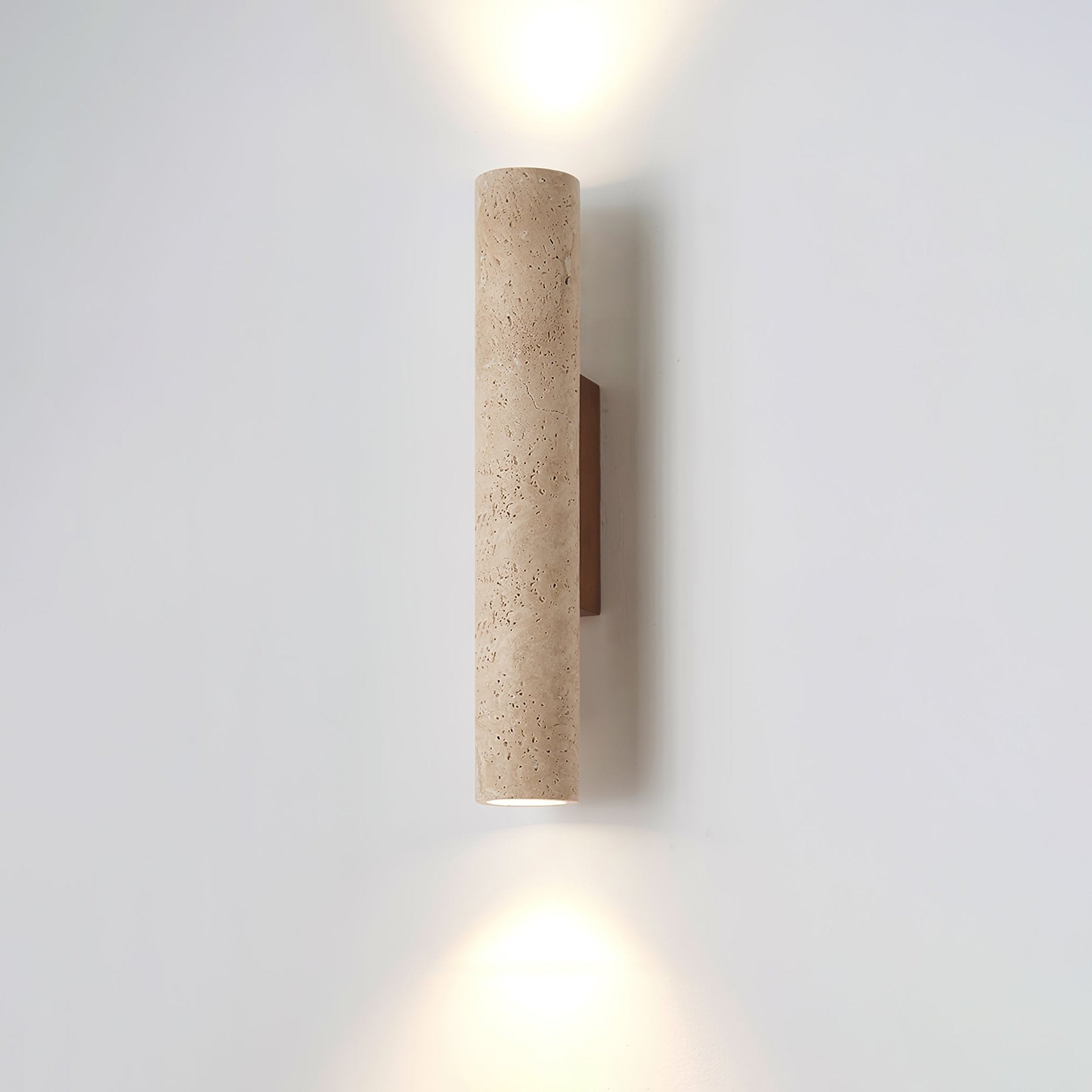 Olvaros Slim Cylinder Travertine Wall Light - Neutralighting