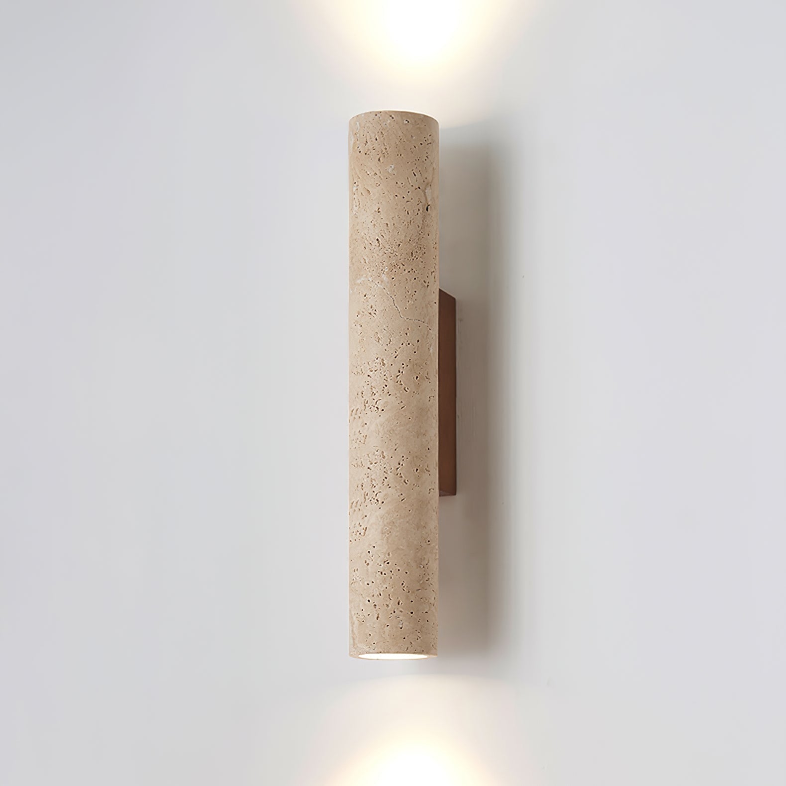 Olvaros Slim Cylinder Travertine Wall Light - Neutralighting