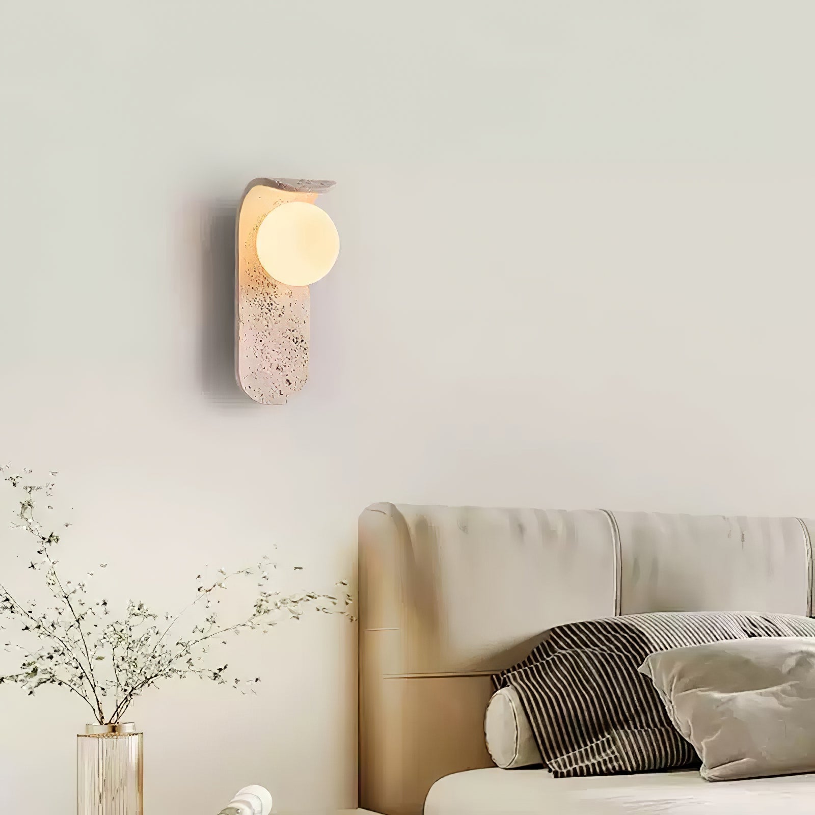 Cutalos Sconce-Frame Travertine Wall Light - Neutralighting