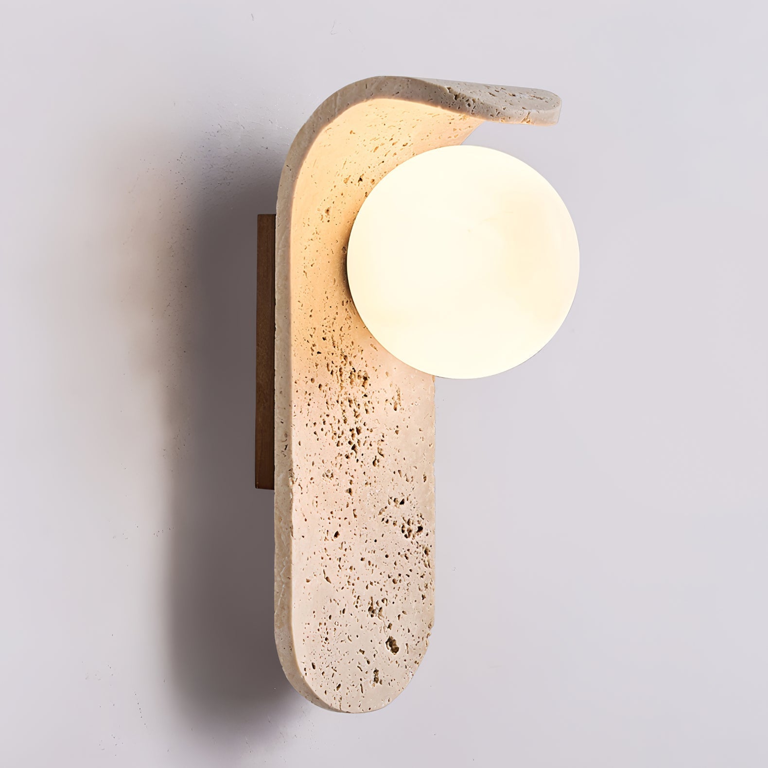 Cutalos Sconce-Frame Travertine Wall Light - Neutralighting