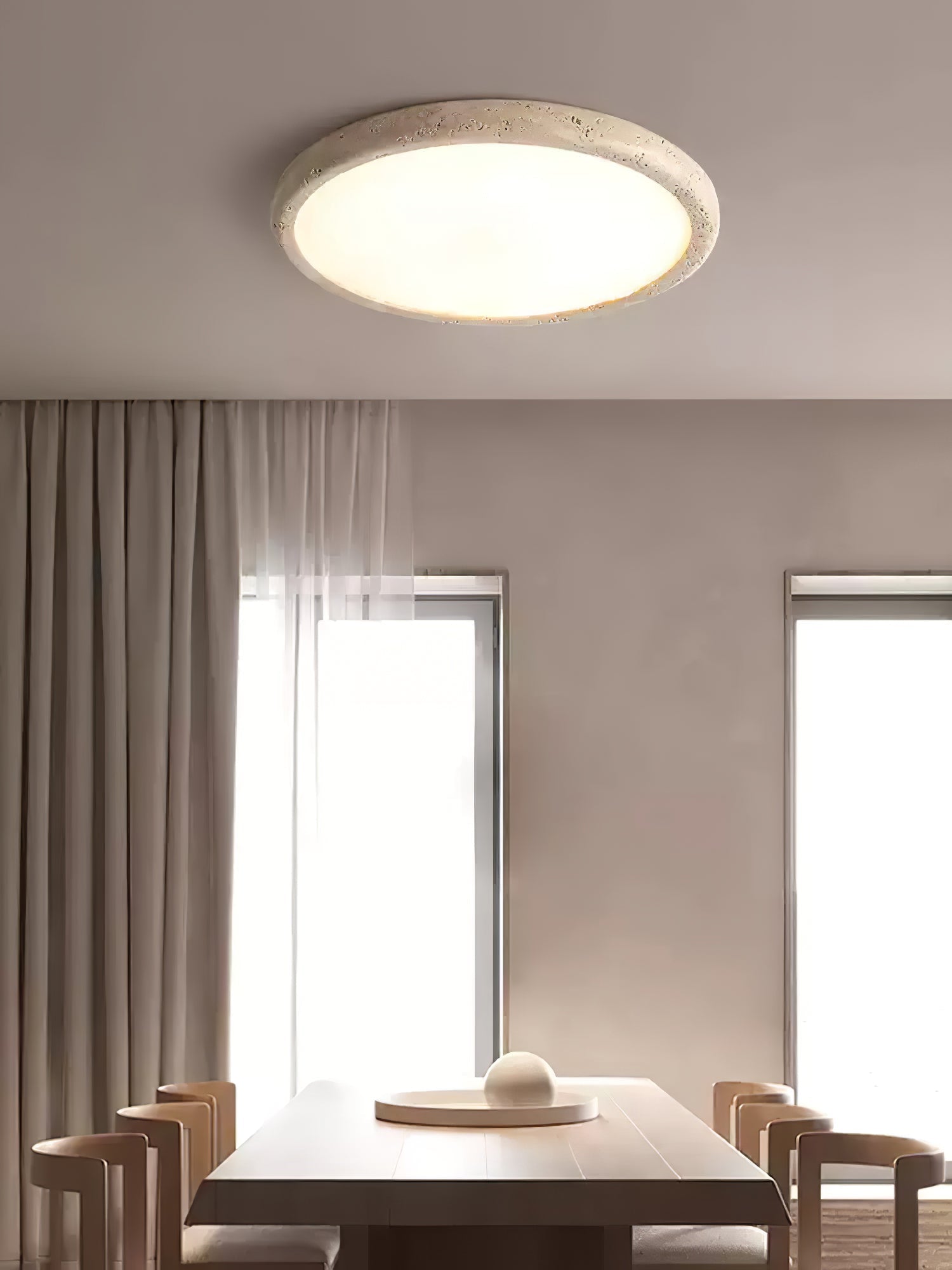 Aurrina Ring Frame Travertine Ceiling Light - Neutralighting