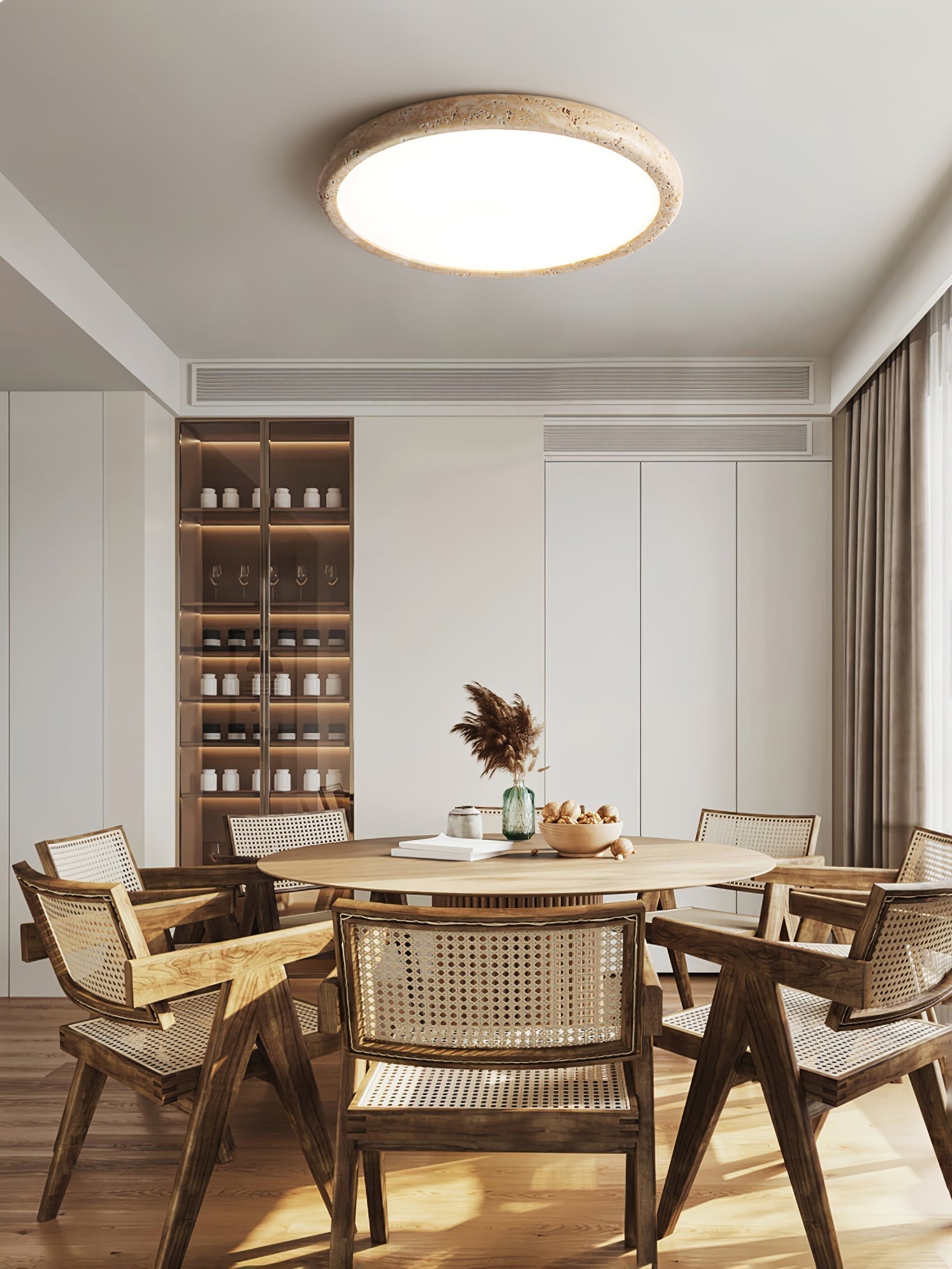 Aurrina Ring Frame Travertine Ceiling Light - Neutralighting