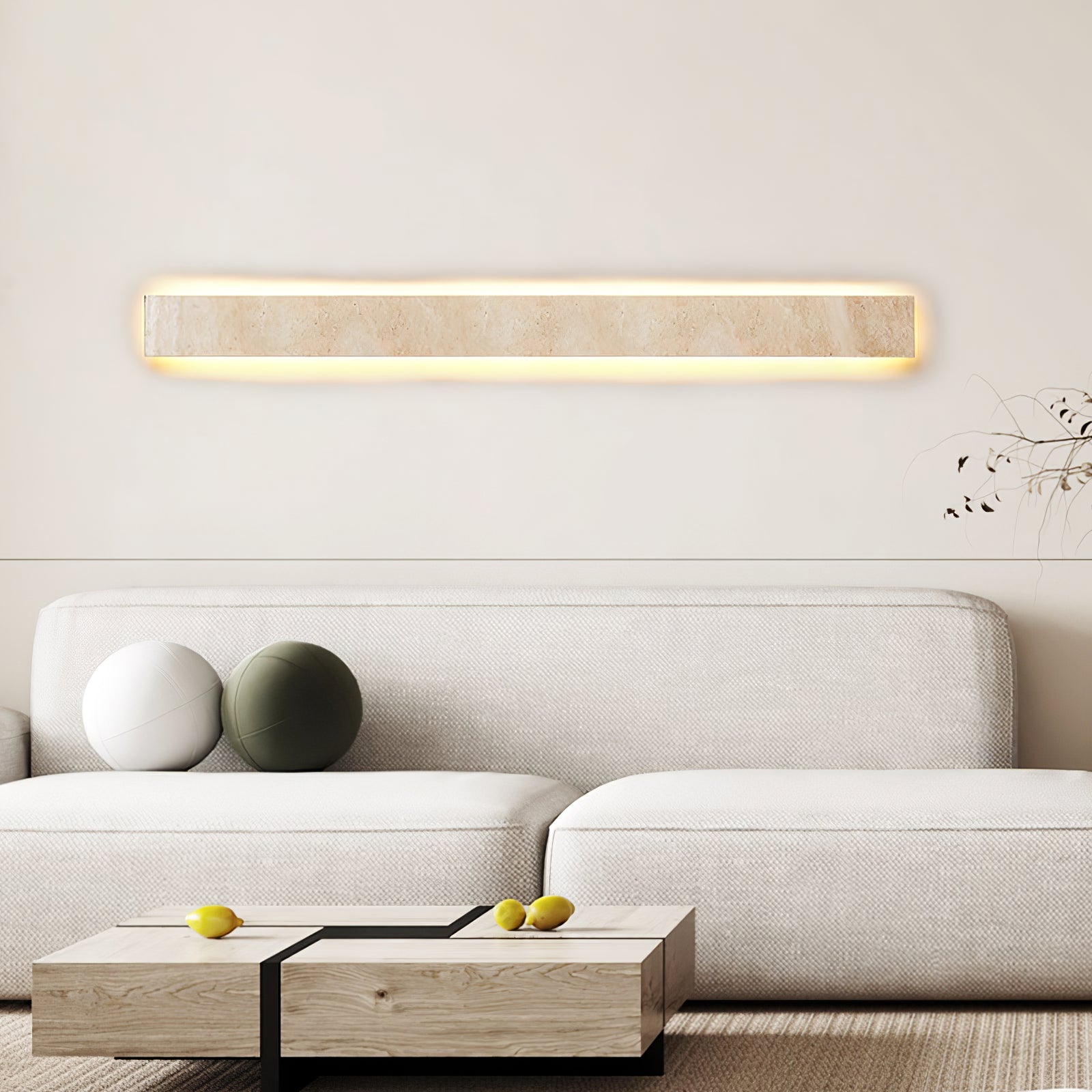 Olnorir Slim Rectangle Travertine Wall Light - Neutralighting