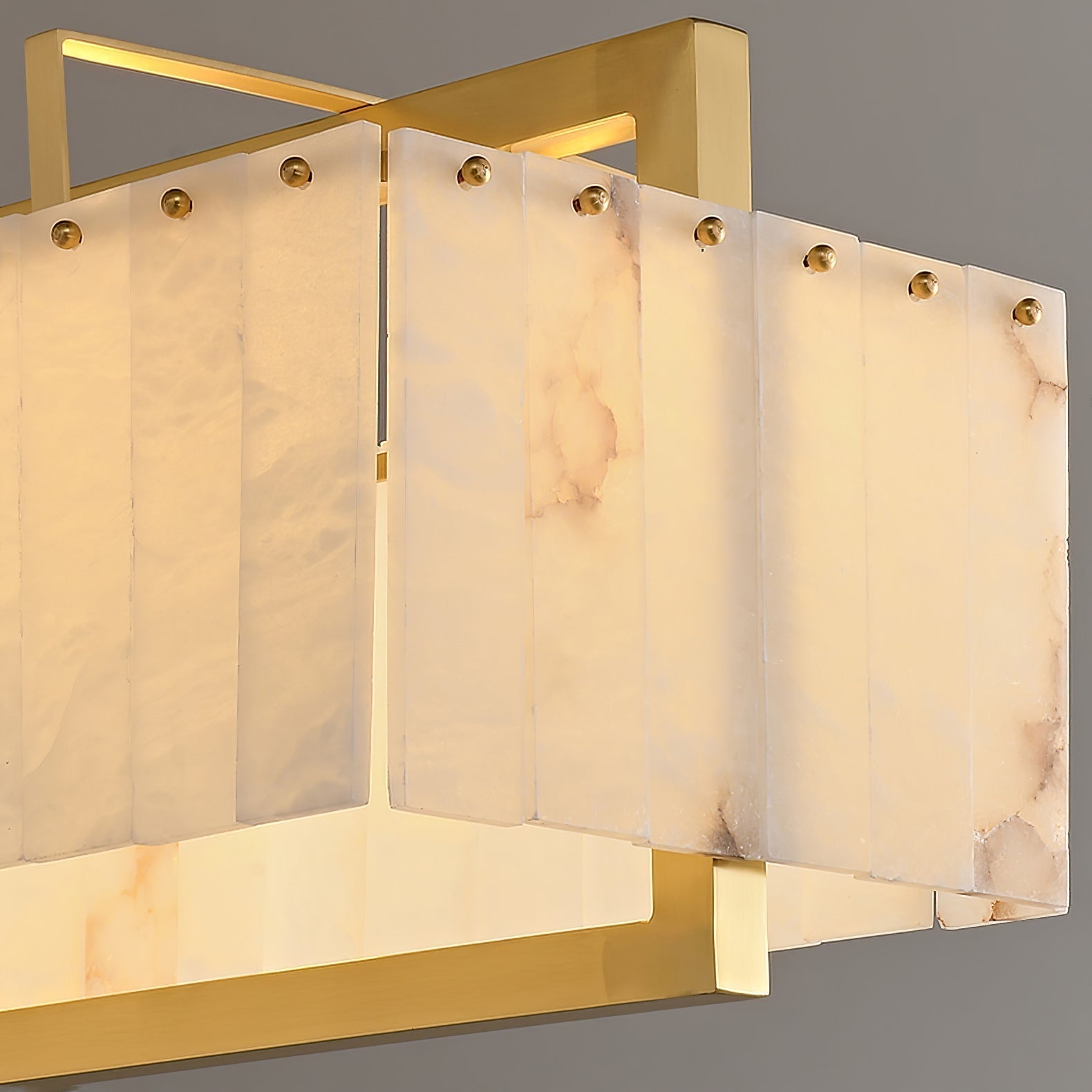 Aether Rectangular Alabaster Pendant Light Chandelier - Neutralighting